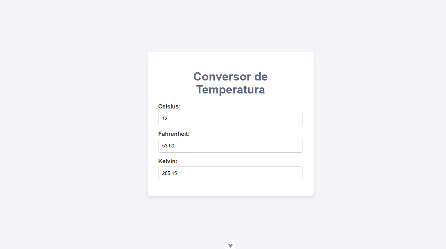 Mockup do Conversor de Temperatura