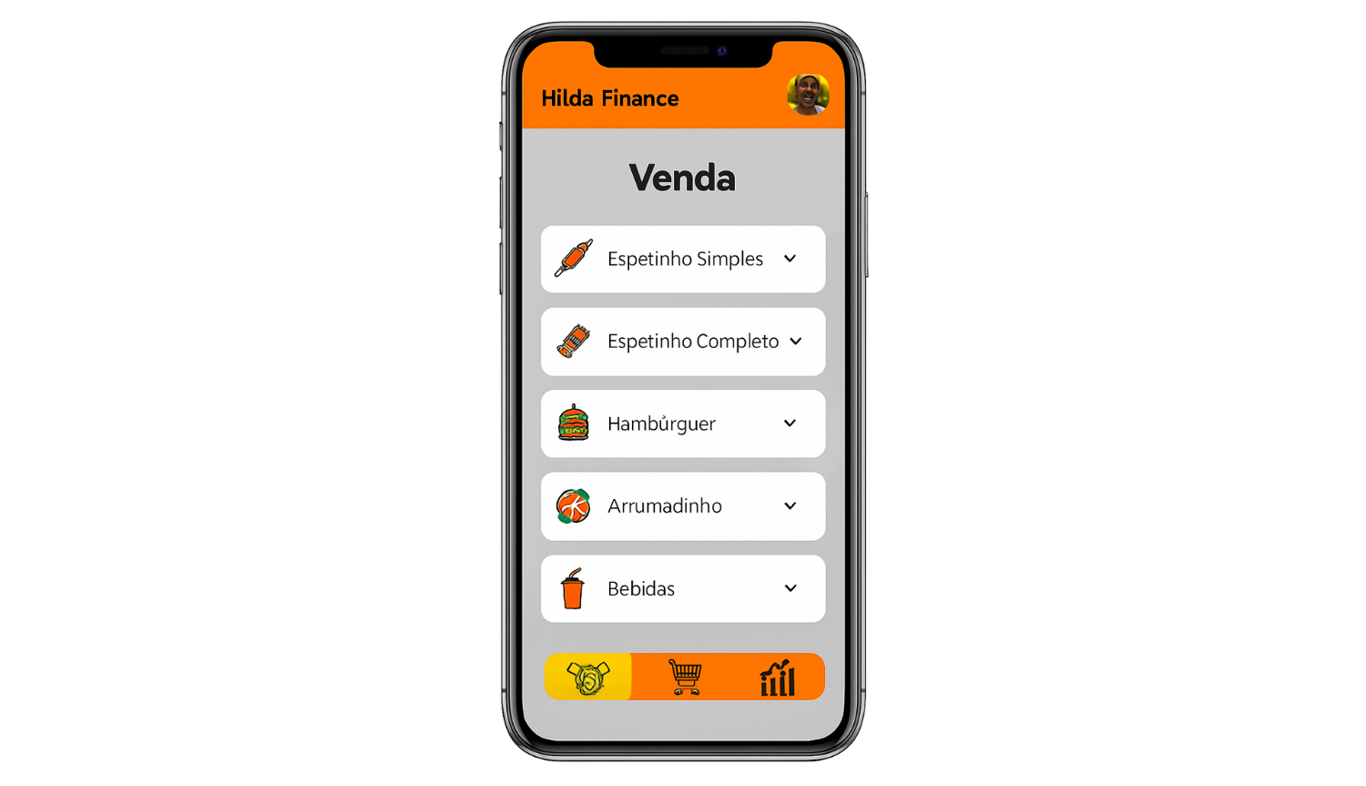 Mockup do Hilda Finance App