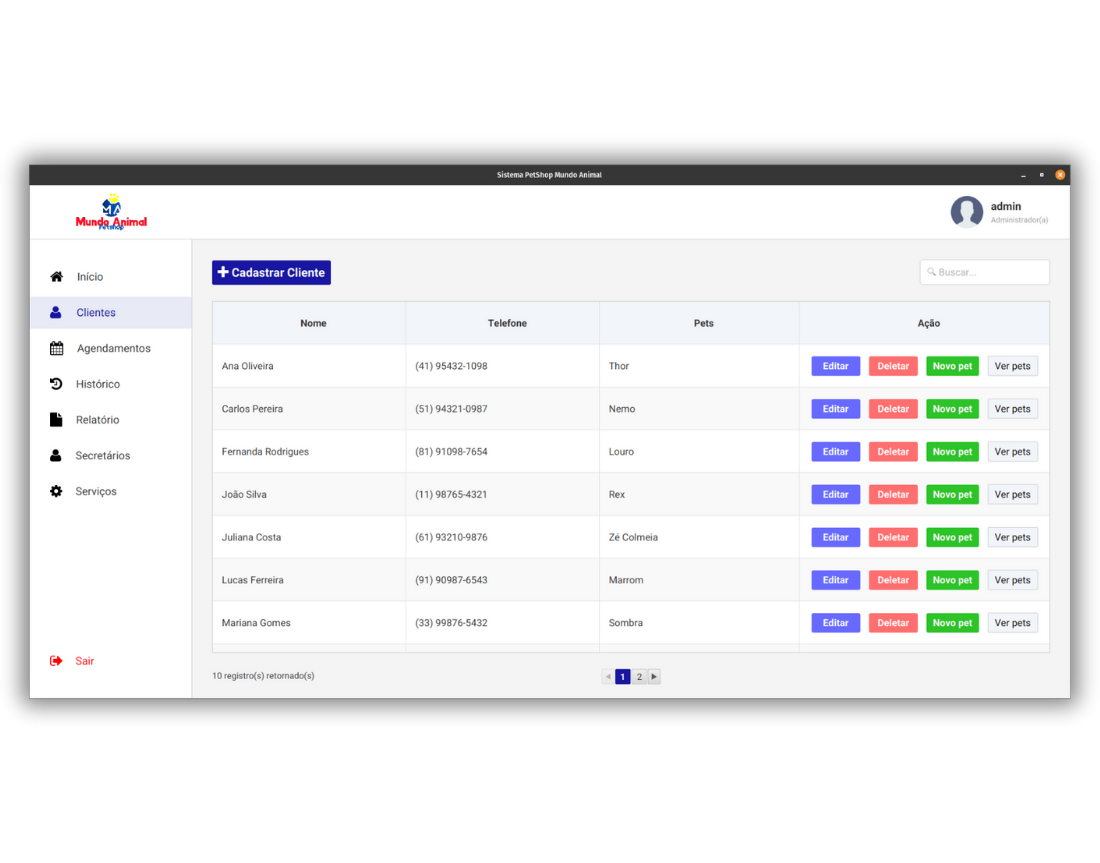 Tela de Cadastro de Cliente